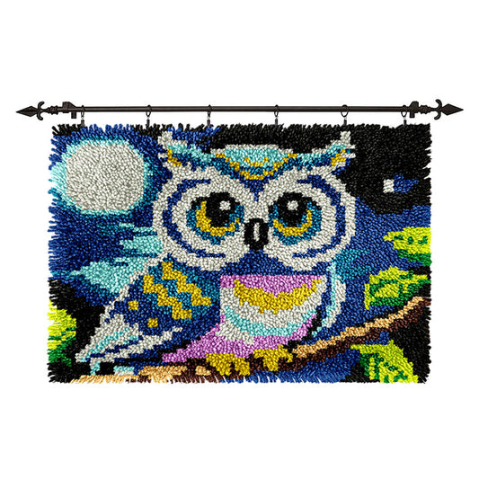 Veirousa Blue Owl Latch Hook Rug Kit