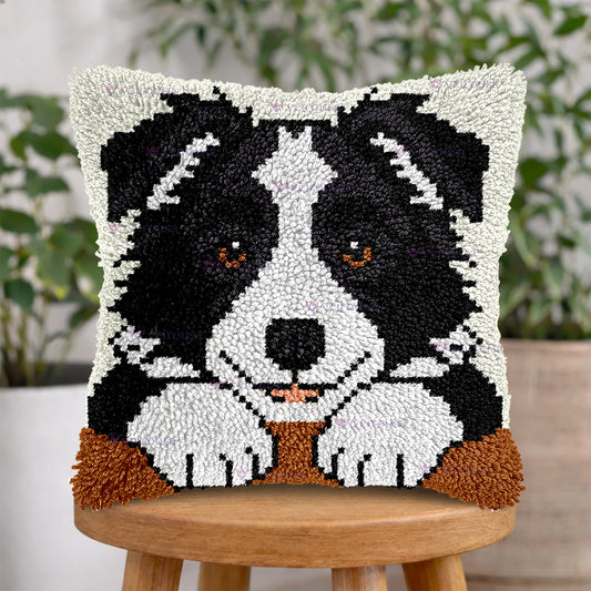 Veirousa Border Collie Latch Hook Pillow Kits