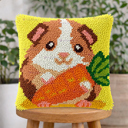 Veirousa Carrot Guinea Pig Latch Hook Pillow Kit