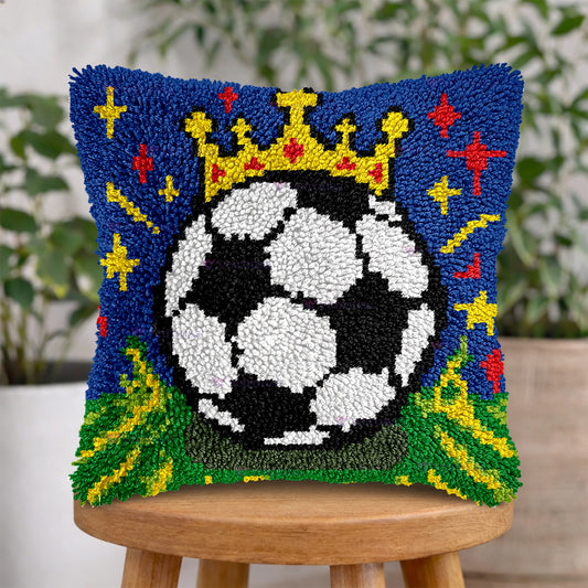 Veirousa Champion Soccer Ball Latch Hook Pillow Kit