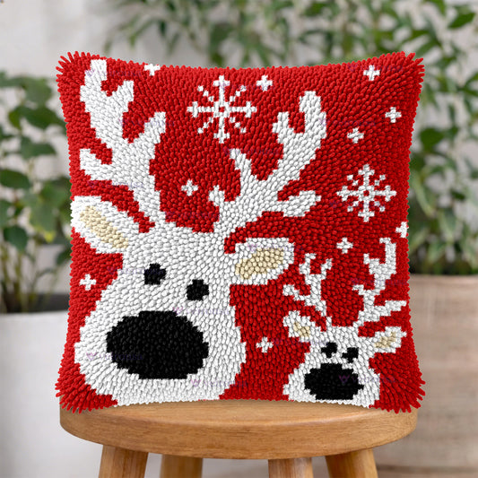 Veirousa Christmas Reindeer Latch Hook Pillow Kit