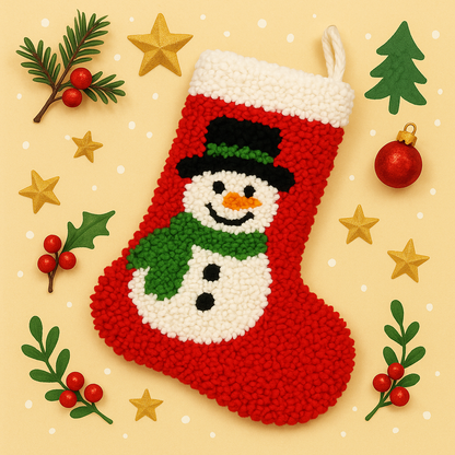 Veirousa Christmas Snowman Latch Hook Stocking Kit