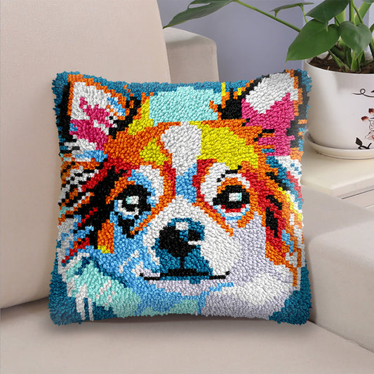 Veirousa Colorful Chihuahua Dog Latch Hook Pillow Kit