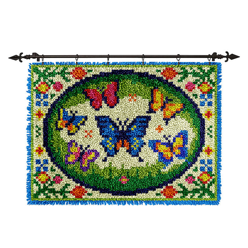 Veirousa Colorful Little Butterflies Latch Hook Rug Kit