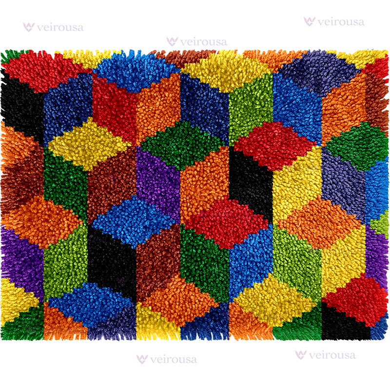 Veirousa Colorful Patchwork Latch Hook Rug Kit