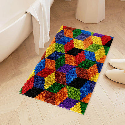Colorful Patchwork Latch Hook Rug Kit