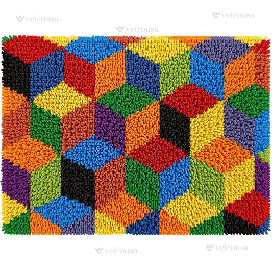 Veirousa Colorful Patchwork Latch Hook Rug Kit