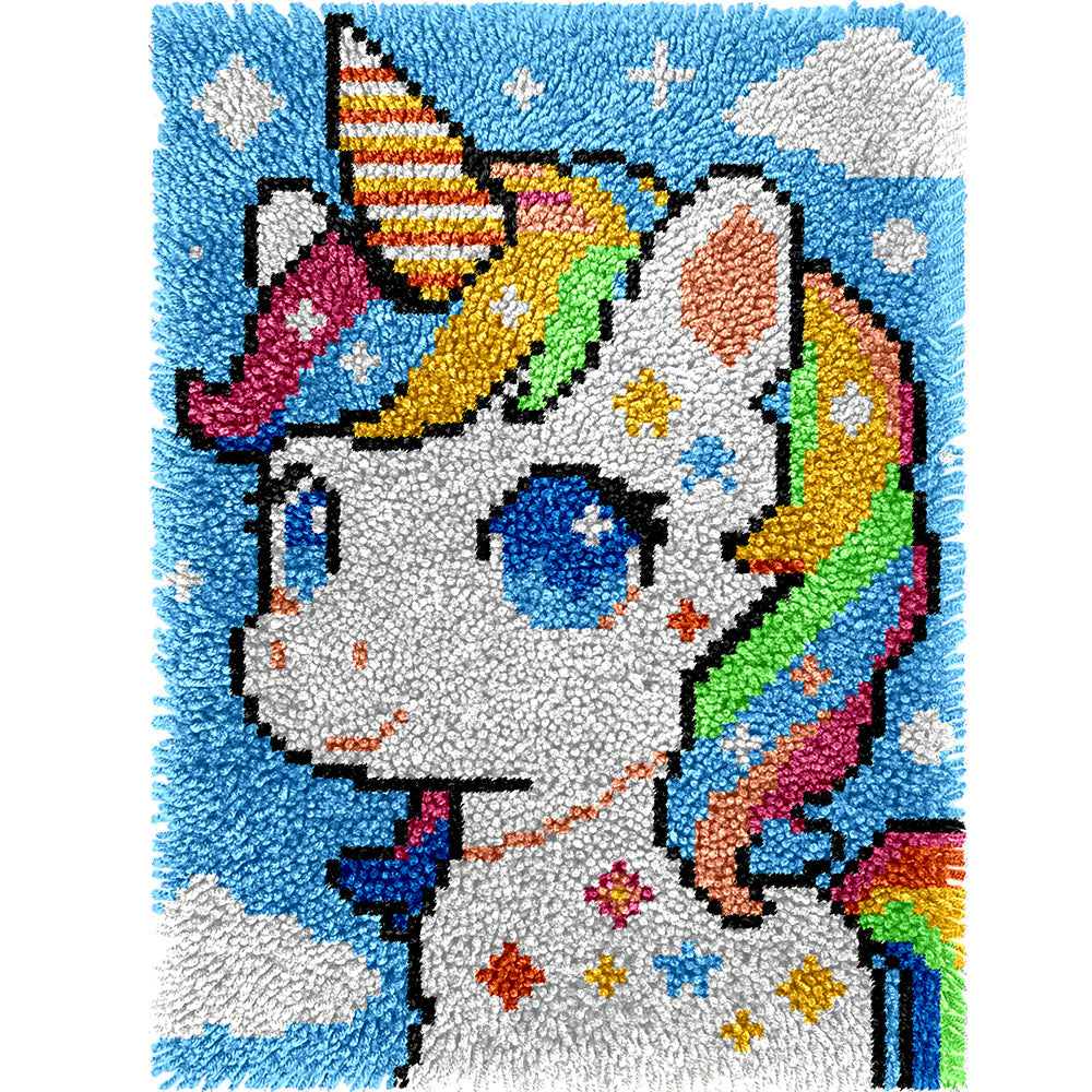 Veirousa Colorful Unicorn Latch Hook Rug Kit
