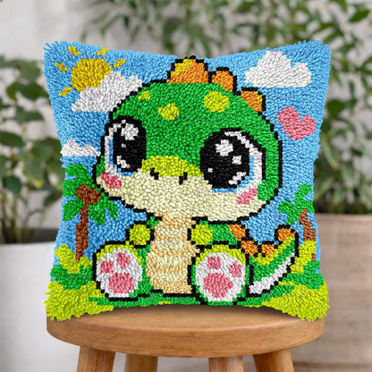 Veirousa Cute Baby Dinosaur Latch Hook Pillow Kit