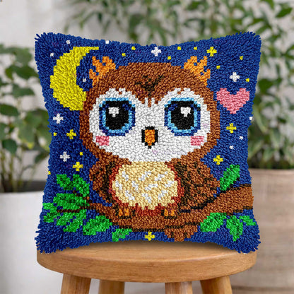 Veirousa Cute Owl Latch Hook Pillow Kit
