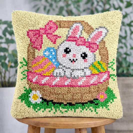 Veirousa Easter Bunny & Eggs Latch Hook Pillow Kit