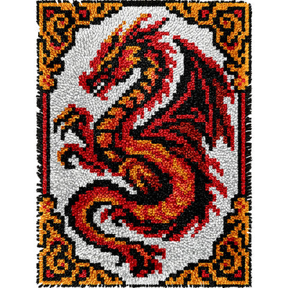 Veirousa Fire Dragon Latch Hook Pillow Kit