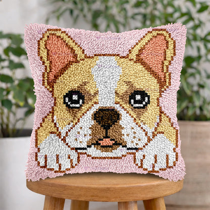 Veirousa French Bulldog Latch Hook Pillow Kit