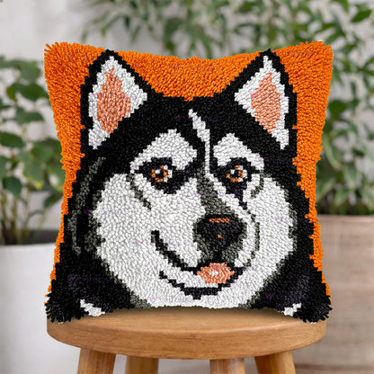 Veirousa Funny Husky Latch Hook Pillow Kit
