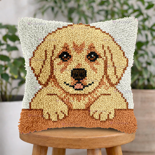 Veirousa Golden Retriever Latch Hook Pillow Kit