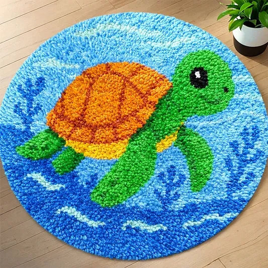 Veirousa Happy Sea Turtle Latch Hook Rug Kit
