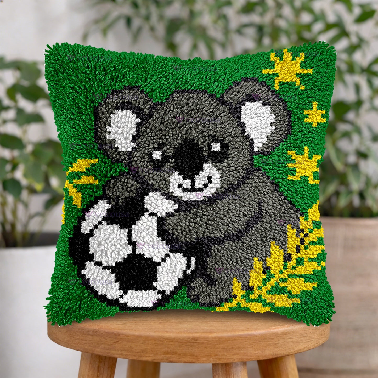 Veirousa Koala Soccer Buddy Latch Hook Pillow Kit