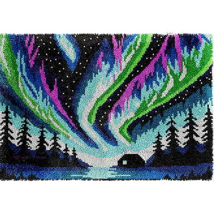 Veirousa Large Size Aurora Borealis Latch Hook Rug Kit