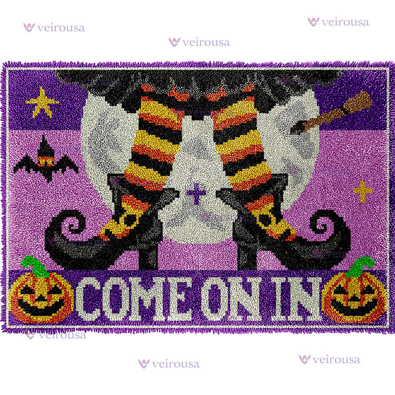 Veirousa Large Size Boots Halloween Latch Hook Rug Kit