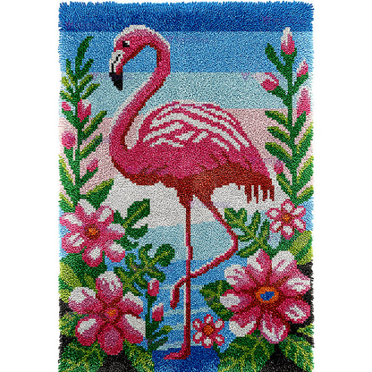 Veirousa Large Size Flamingo Latch Hook Rug Kit