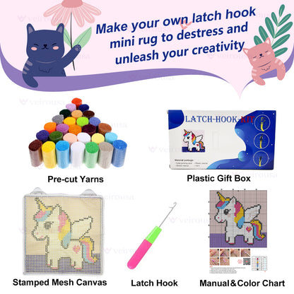 Little Highland Cow Latch Hook Mini Rug Kit