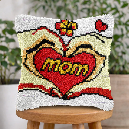 Veirousa Love You Mom Latch Hook Pillow Kit