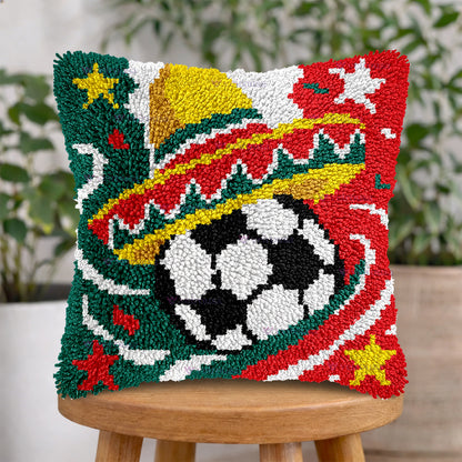 Veirousa Mexico Soccer Team Latch Hook Pillow Kit