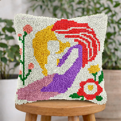 Veirousa Mom and Child in Bloom Latch Hook Pillow Kit