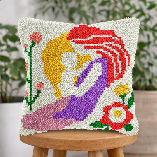 Veirousa Mom and Child in Bloom Latch Hook Pillow Kit