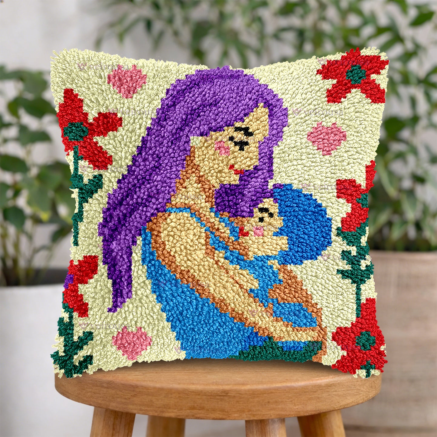 Veirousa Mother’s Love Latch Hook Pillow Kit