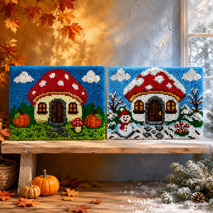 Veirousa Mushroom Cottage Latch Hook Rug Kit