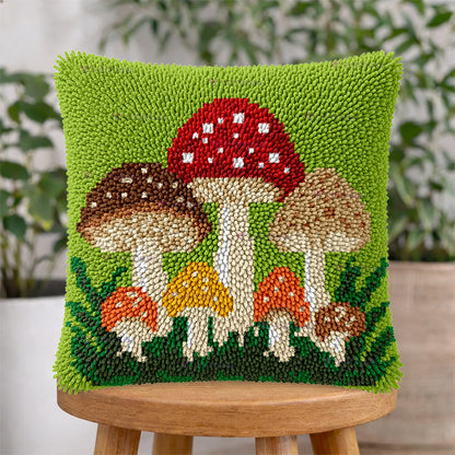 Veirousa Mushroom Garden Latch Hook Pillow Kit