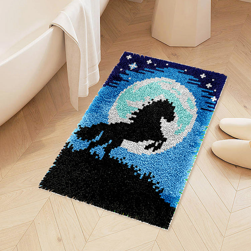 Veirousa Night Flying Horse Latch Hook Pillow Kits