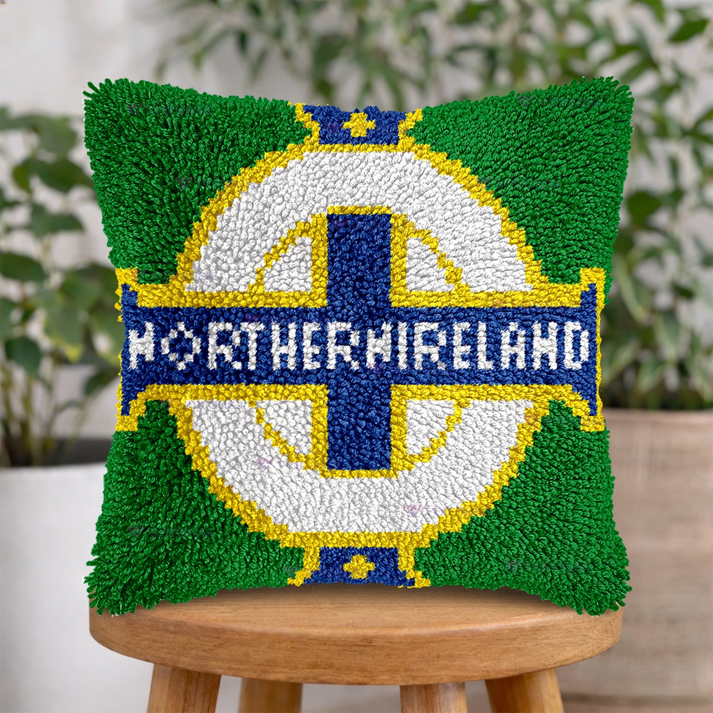 Veirousa Northern Ireland Soccer Team Latch Hook Pillow Kit