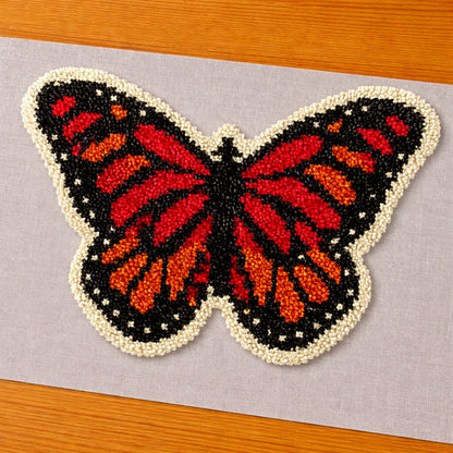 Veirousa Orange And Red Butterfly Latch Hook Rug Kit