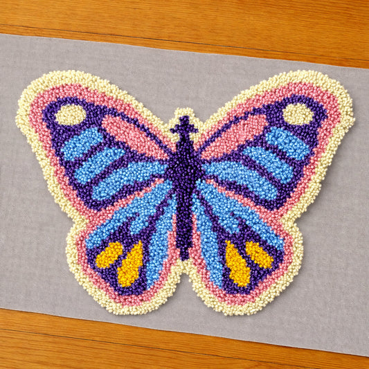 Veirousa Pink And Purple Butterfly Latch Hook Rug Kit
