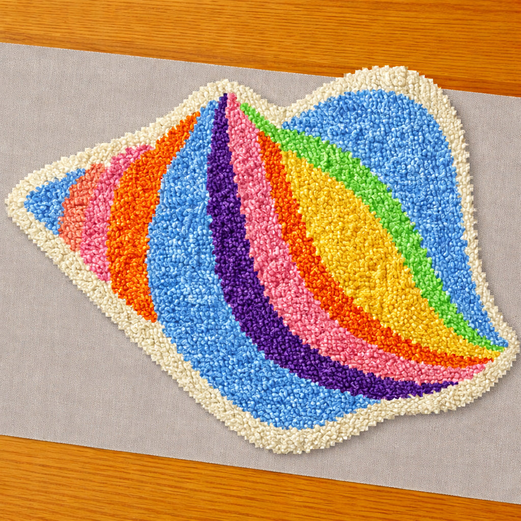 Veirousa Rainbow Seashell Latch Hook Rug Kit