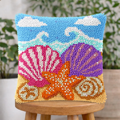 Veirousa Seashell Shore Latch Hook Pillow Kit