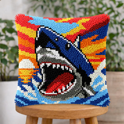 Veirousa Shark's Leap Latch Hook Pillow Kits