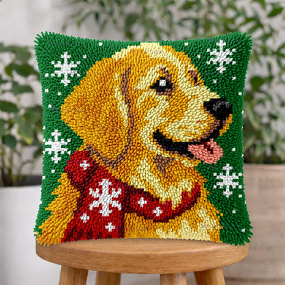 Veirousa Side-Profile Golden Retriever Latch Hook Pillow Kit
