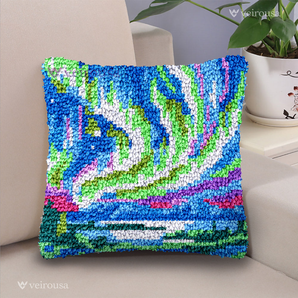 Veirousa Stunning Aurora Borealis Latch Hook Pillow Kit