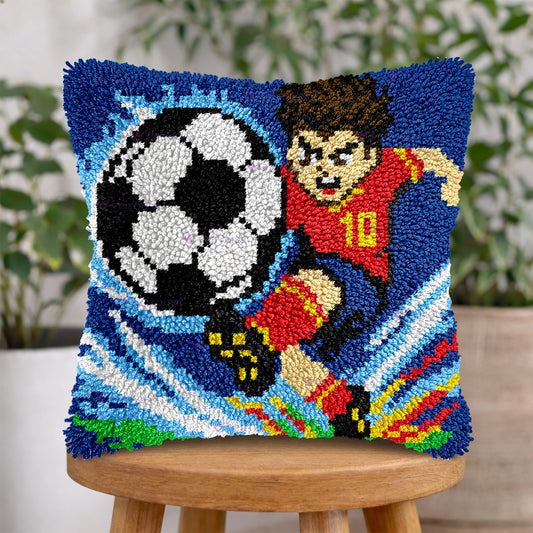 Veirousa Super Striker Soccer Latch Hook Pillow Kit