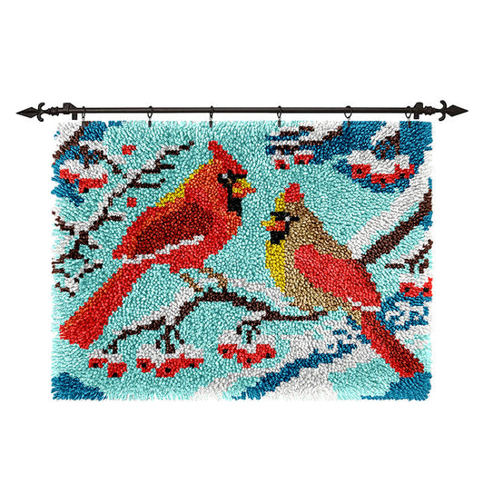 Veirousa Two Cardinal Birds Latch Hook Rug Kit