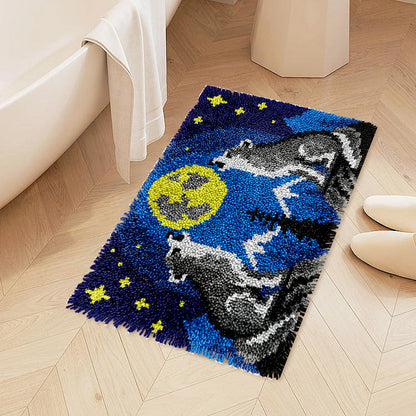 Moonlit Wolves Latch Hook Rug Kit