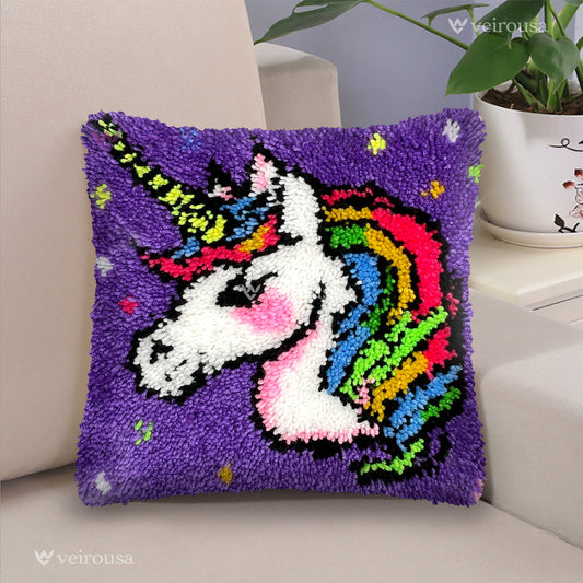 Veirousa Unicorn Princess Latch Hook Pillow Kit