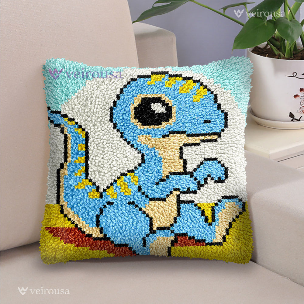 Veirousa Velociraptor Dino Latch Hook Pillow Kit