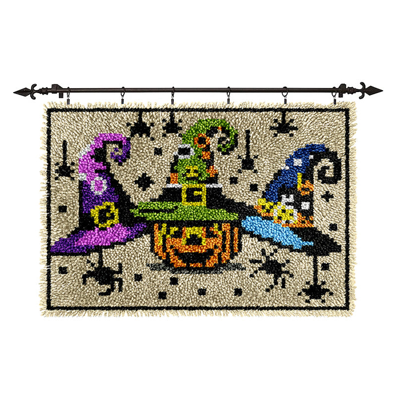 Witch's Hats Halloween Latch Hook Rug Kit for Beginners | DIY Rug ...