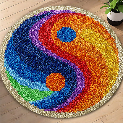 Veirousa Yin and Yang Round Latch Hook Rug Kit