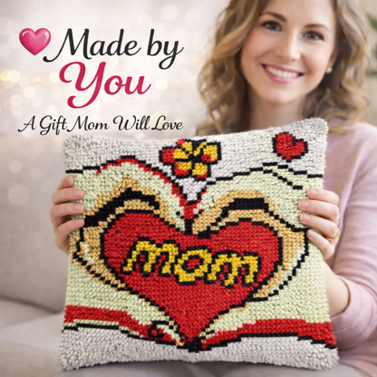 Love You Mom Latch Hook Pillow Kit